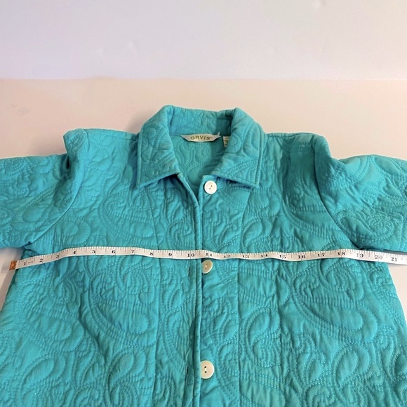 Orvis teal quilted jacket 100% cotton.2 pockets.Size S runs larger.Quilted - Picture 4 of 7
